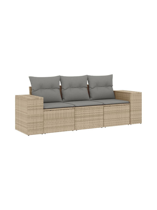 Sofa Outdoor Rattan with Pillows 55x55cm