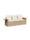vidaXL Tree-Seater Outdoor Rattan Sofa with Cushions 55x55x69cm