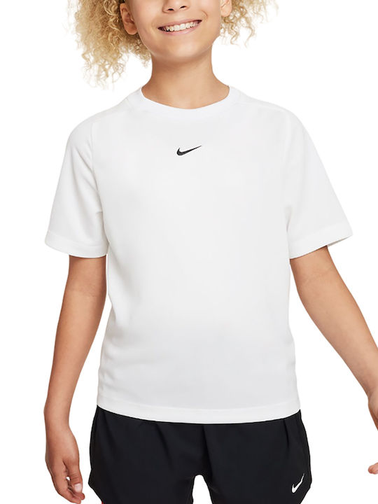 Tricou de antrenament Nike Dri-fit Multi+ pentru copii mari, alb/negru