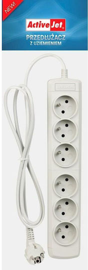 Active Jet 6gnu Steckdosenleiste 6 Positionen mit Kabel 3m Gray
