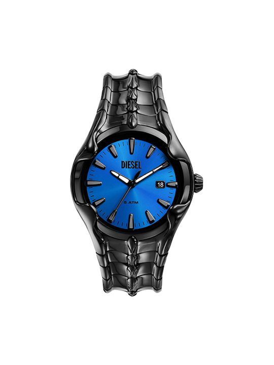 Diesel Watch Battery with Blue Metal Bracelet