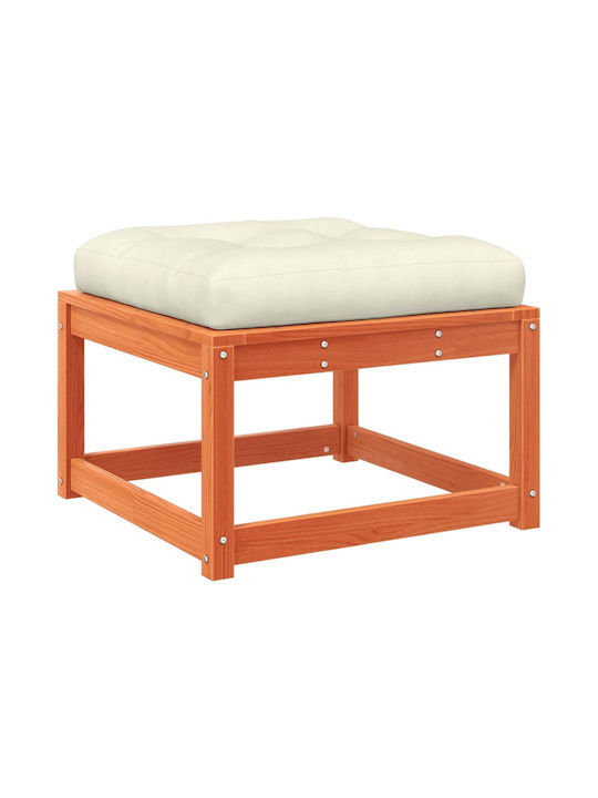 Wooden Cube Garden Stool with Cushion Brown 63....