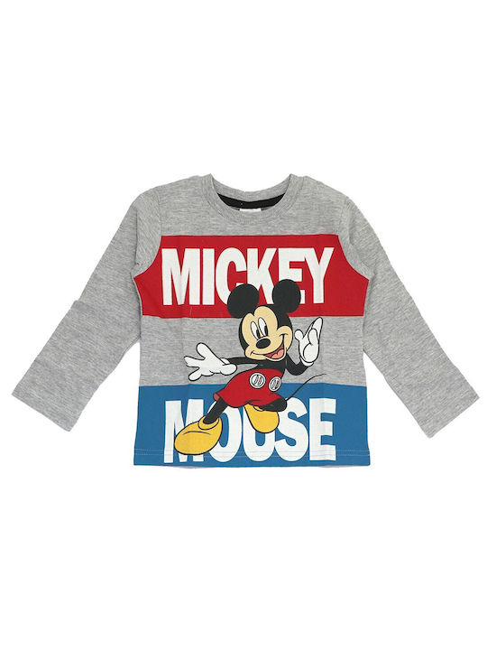 Disney Παιδική Μπλούζα Μακρυμάνικη Γκρι Mickey