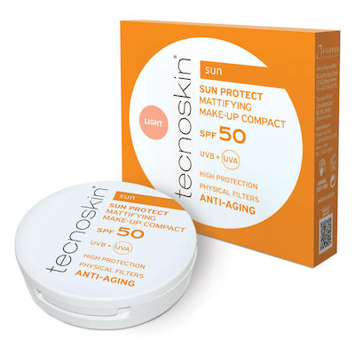 Tecnoskin Sun Protect Waterproof Sunscreen Powder Face SPF50 with Color Light 10gr