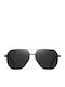 Moscow Mule Bărbătești Ochelari de soare cu Negru Cadru și Negru Polarized Lentilă MM/8515/1-Black-Hexagonal