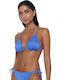 Bikini Triangle B Cup Floral Royal Blue