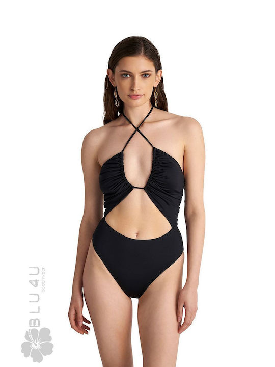 Blu4u One-Piece Swimsuit with Cutouts Black