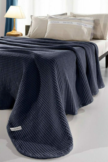 Guy Laroche Eternity Pătură Piqué Supraînălțată 230x240 cm Albastru Marine