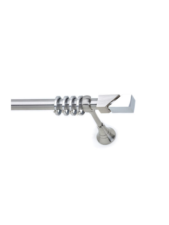 Anartisi Metallic Curtain Pole S23 Double with Rod Diameter 25mm Length 160cm Nickel Satin