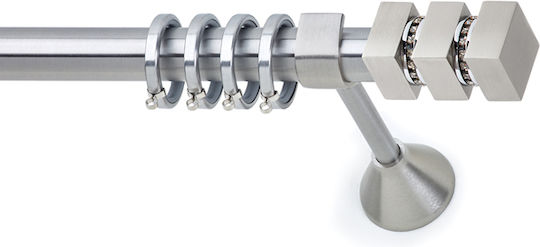 Anartisi Metallisch Vorhangstange Santorini 2 Einfach Φ25mm 160cm Nickel Satin
