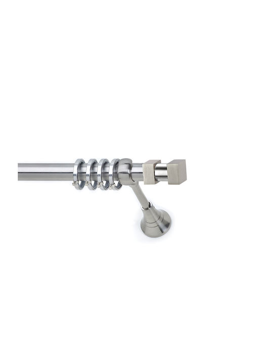 Anartisi Metallic Curtain Pole S6 Double with Rod Diameter 25mm Length 160cm Nickel Satin