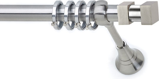 Anartisi Metallisches Vorhangstangen S6 Double mit Stange Φ25mm 160cm Nickel Satin