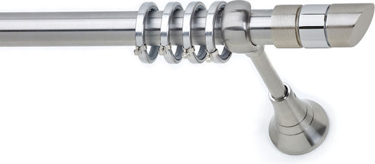 Anartisi Metallisches Vorhangstangen S25 Double mit Stange Φ25mm 160cm Nickel Satin