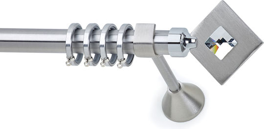 Anartisi Metallic Curtain Pole Ermis Single Φ25mm 160cm Nickel Satin