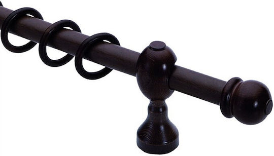 Ramino Hölzernes Vorhangstange Einfach Φ30mm 180cm Black