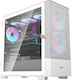 Darkflash DK415M Gaming Midi Tower Computer Case with Window Panel and RGB Lighting White