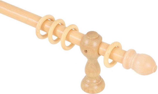 Ramino Hölzernes Vorhangstange Einzeln Φ30mm 180cm Natur Hölzern 12113_6893
