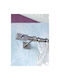Aslanis Home Metallic Curtain Pole Caldera Crystal Double with Rod Φ25mm 160cm Silver