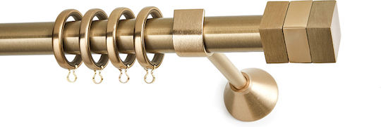 Anartisi Metallisch Vorhangstange Bara 3 Doppel mit Stange Φ25mm 160cm Gold
