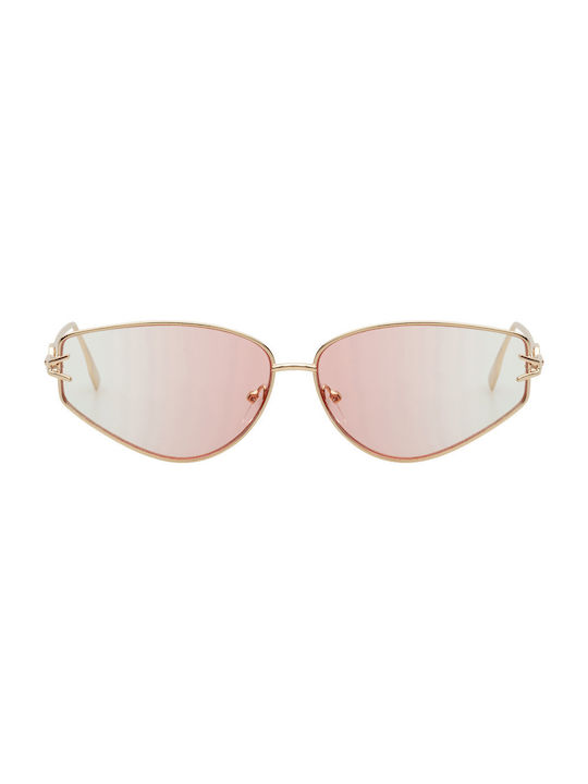 Women's Sunglasses with Gold Frame and Gold Lens 01-9886-Gold-Pink