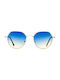 Sunglasses with Silver Metal Frame and Silver Mirror Lens 04-6062-5