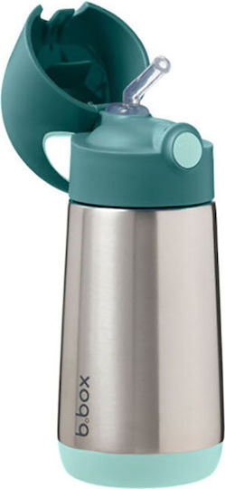 B.Box Bottle Thermos Stainless Steel 350ml Green with Straw