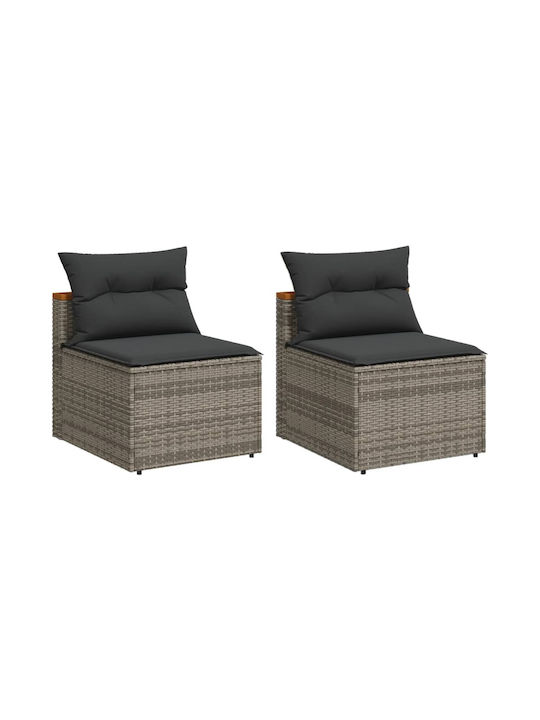 Set Outdoor Lounge Grey with Pillows 2pcs