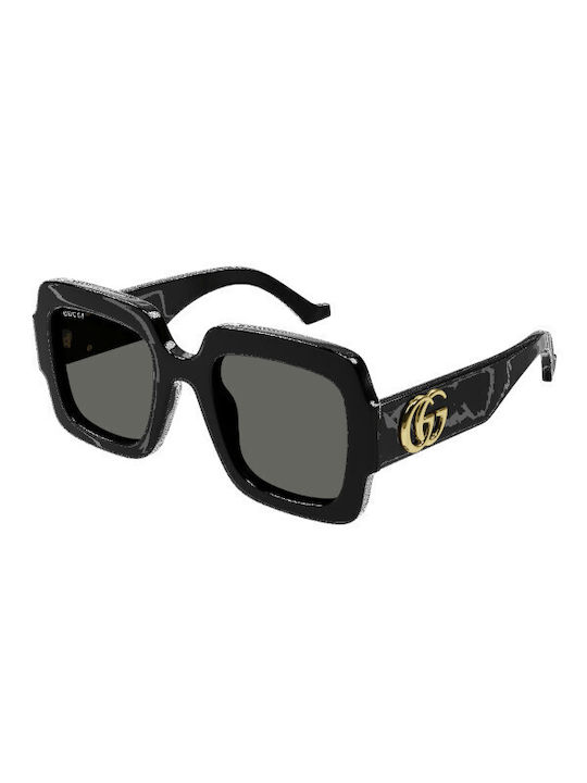 Gucci Women's Sunglasses with Black Plastic Frame and Black Lens GG1547S 001