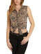 Sleeveless Women's Denim Shirt Brown W3GH61WDW82 P1GS