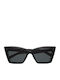 Ysl Women's Sunglasses with Black Plastic Frame and Black Lens SL 657 001