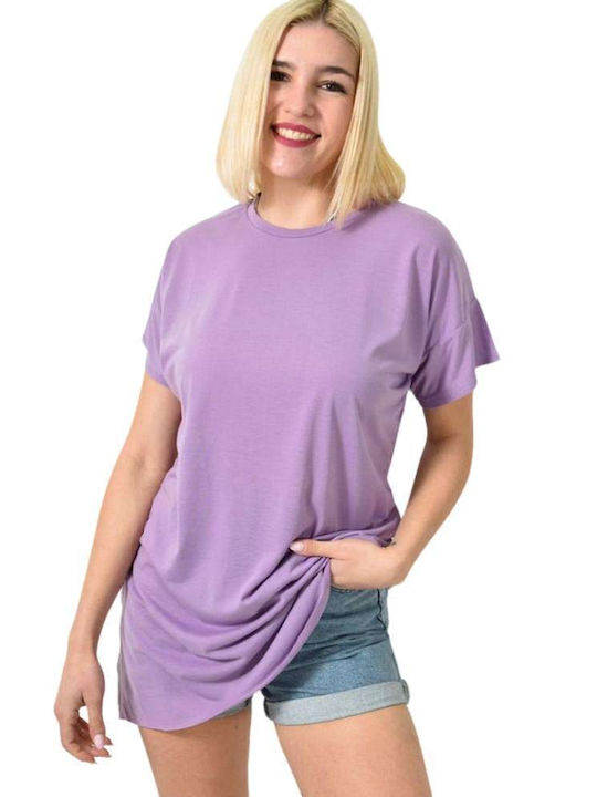 First Woman Women's Blouse Short Sleeve Lilacc