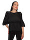 Morena Spain Women's Blouse with 3/4 Sleeve Black