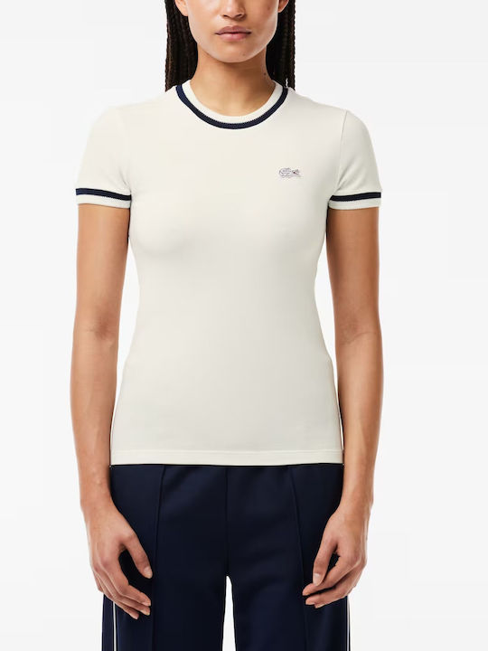 Lacoste Γυναικείο Αθλητικό T-shirt Λευκό