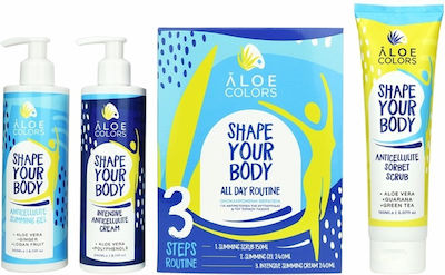 Aloe Colors Shape Your Body Hautpflegeset für Festigung mit Körperpeeling & Schlankheitscreme 150ml