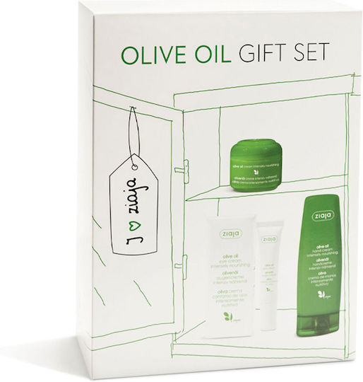 Ziaja Oliva Set 3 buc Cremă de față hrănitoare cu măsline 50 Ml + Cremă de contur pentru ochi 15 Ml + Cremă de unghii pentru mâini cu măsline 80 Ml