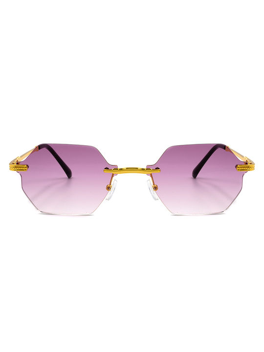 Awear Sunglasses with Gold Metal Frame and Purple Gradient Lens AmaliaPurple