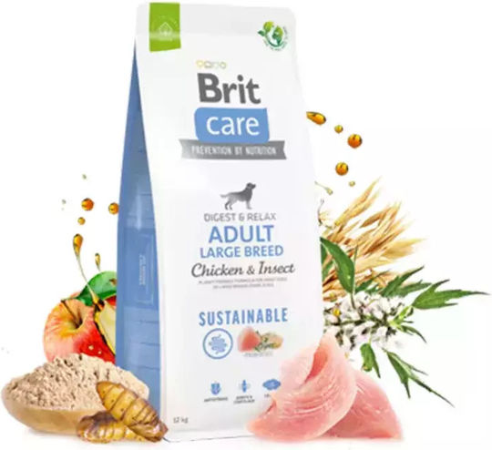 Brit Care Sustainable 12kg Dry Food Gluten-Free for Adult Large Breed Dogs with Chicken