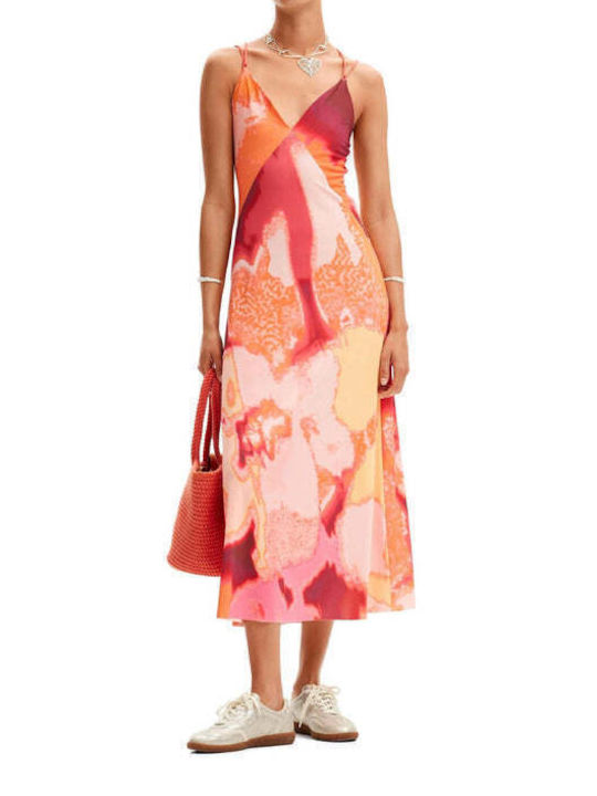 Desigual Summer Dress with Ruffle Pink