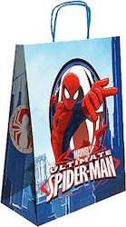 Spiderman Χάρτινη Τσάντα για Δώρο με Θέμα "Spiderman" Γαλάζια 40x14x32εκ. 25τμχ