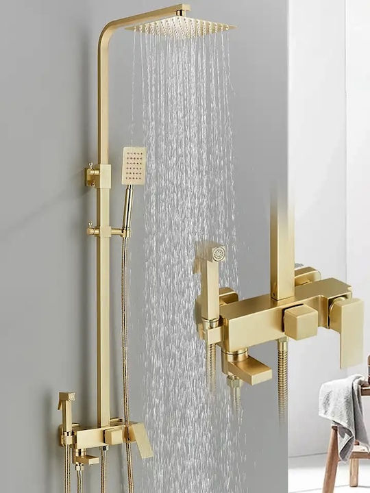 Naron Shower Column with Mixer Gold