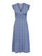 Life Midi Kleid Wickel mit Rüschen Blue