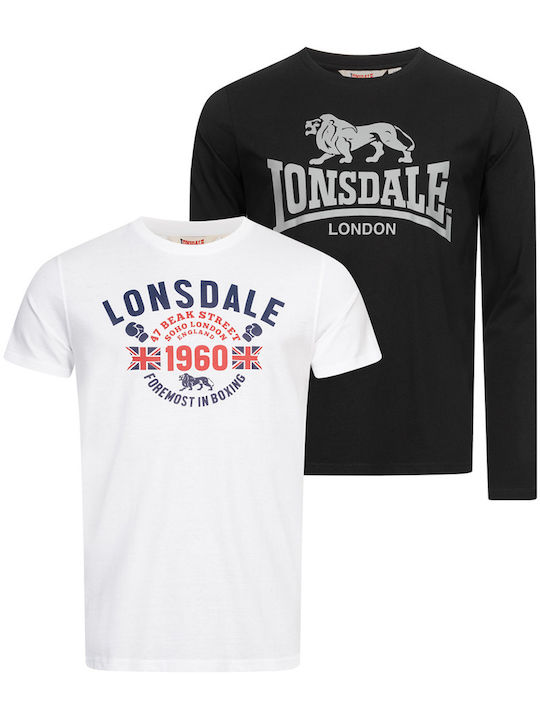 Lonsdale Herren T-Shirt Kurzarm Black/White