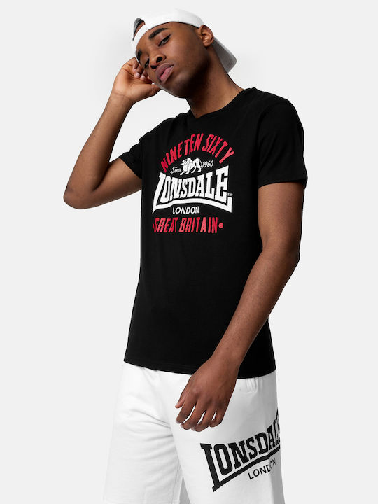 Lonsdale Мъжка тениска с къс ръкав Black/Red