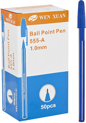 Justnote Pen Ballpoint 1mm with Blue Ink 50pcs