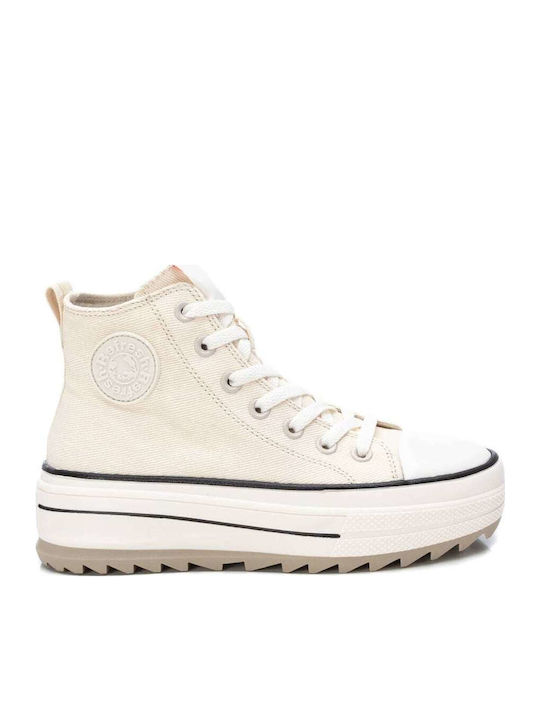 Refresh Γυναικεία Flatforms Μποτάκια Μπεζ