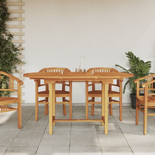 Masă Exterior Din Teak Extensibilă Maro 110(+50)x80x75cm