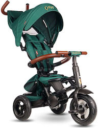 Q Play Παιδικό Τρίκυκλο Ποδήλατο Πτυσσόμενο & Μετατρεπόμενο με Χειρολαβή Γονέα, Air Wheels, Σκίαστρο & Αποθηκευτικό Χώρο Rito Deluxe για 10+ Μηνών Πράσινο