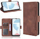 Skin Feel Calf Pattern Wallet Piele / Piele artificială / Silicon Maro (Realme C21)