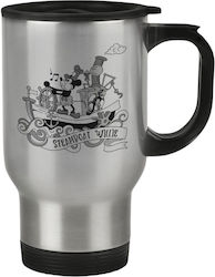 Mickey Steamboat Travel Mug Stainless Steel Lid...