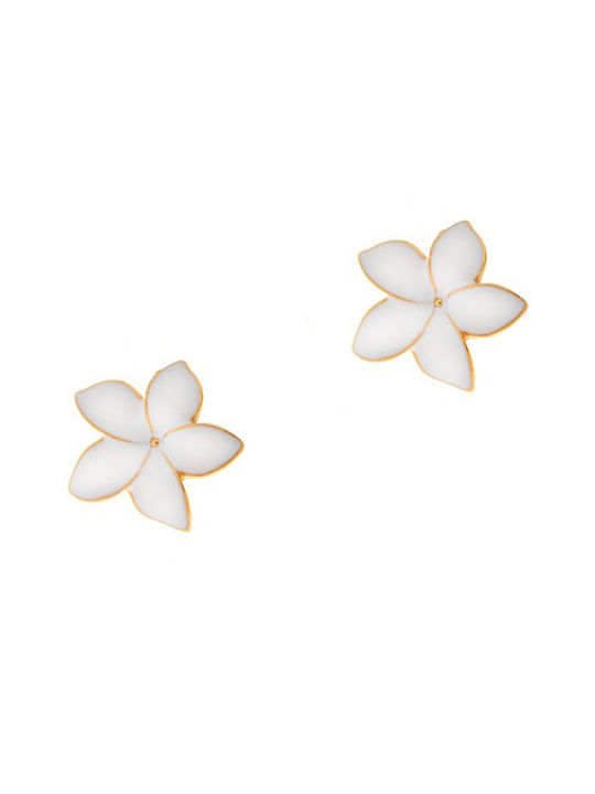 Silver Plated Flower Earrings 925 Enamel